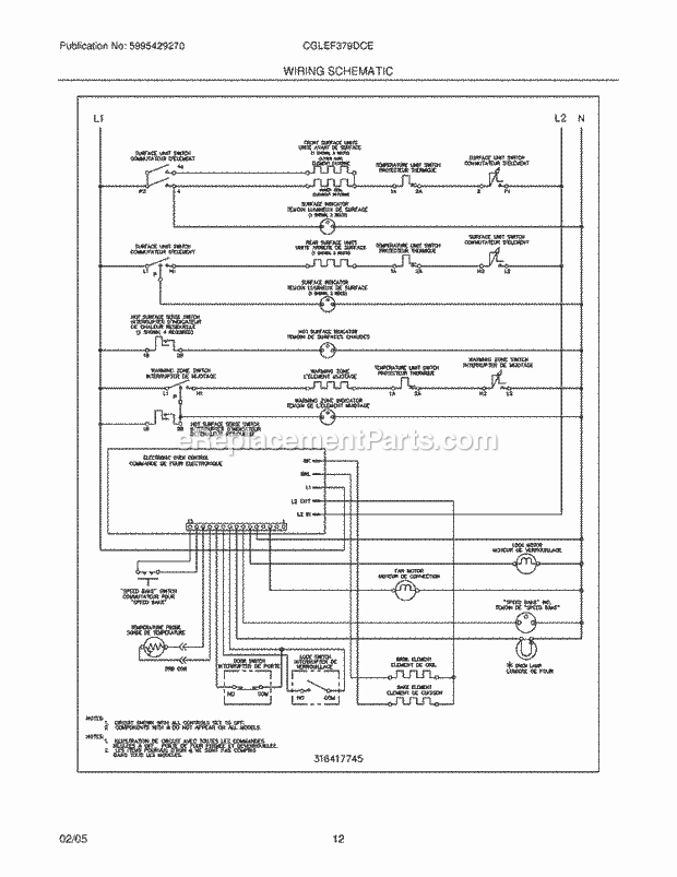 Frigidaire CGLEF379DCE Freestanding, Electric Electric Range Page G Diagram