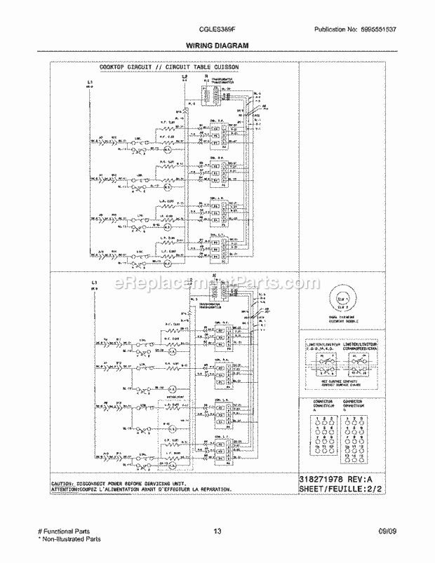 Frigidaire CGLES389FB5 Range Page G Diagram