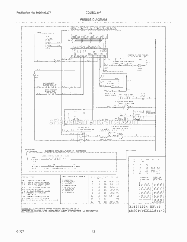 Frigidaire CGLES389FS2 Slide-In, Electric Electric Range Page F Diagram