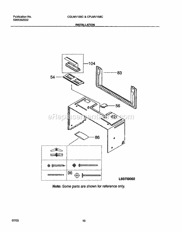 Frigidaire CGLMV168CQ1 Microwave Hood Combo Microwave Installation Diagram