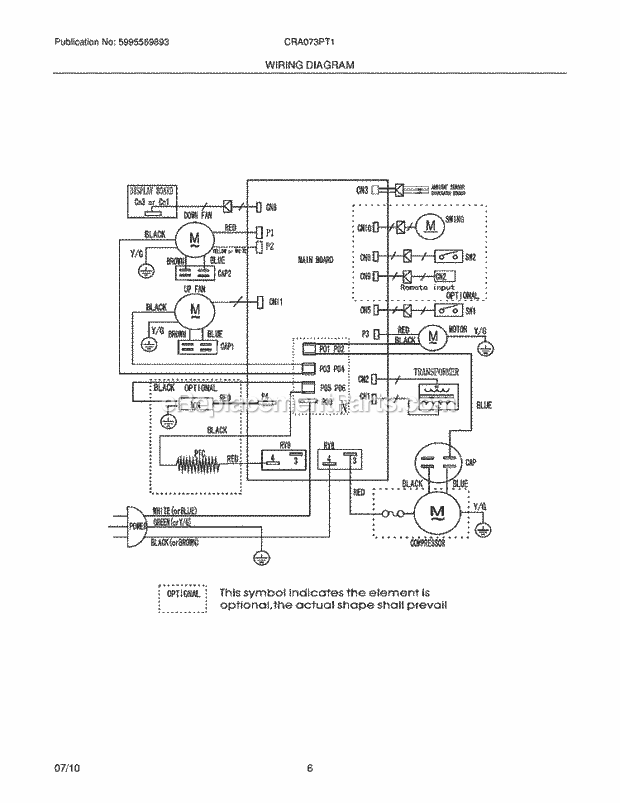 Frigidaire CRA073PT11 Air Conditioner Page C Diagram