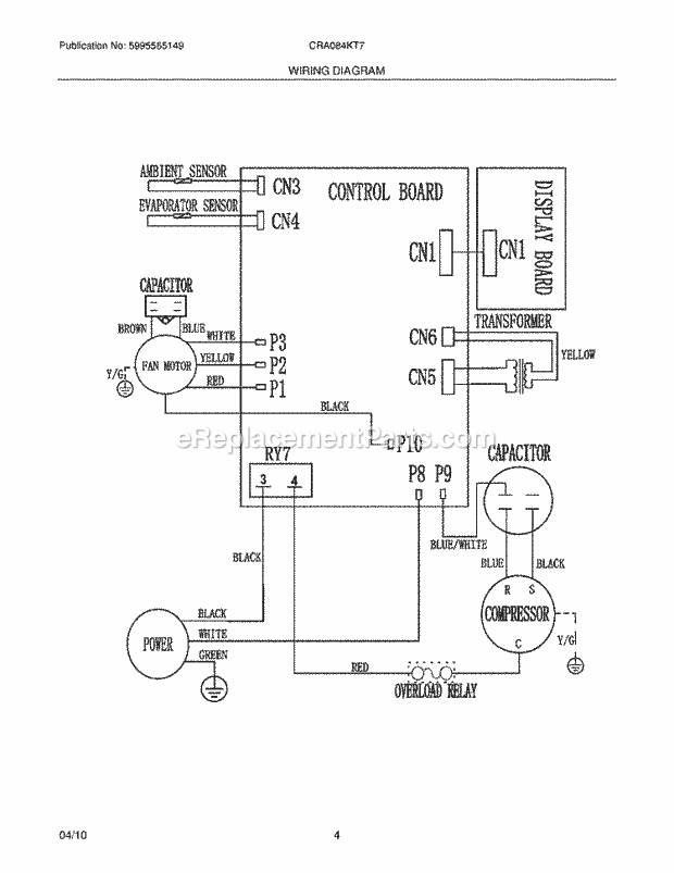 Frigidaire CRA084KT70 Air Conditioner Page C Diagram