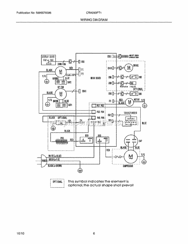 Frigidaire CRA093PT10 Air Conditioner Page C Diagram