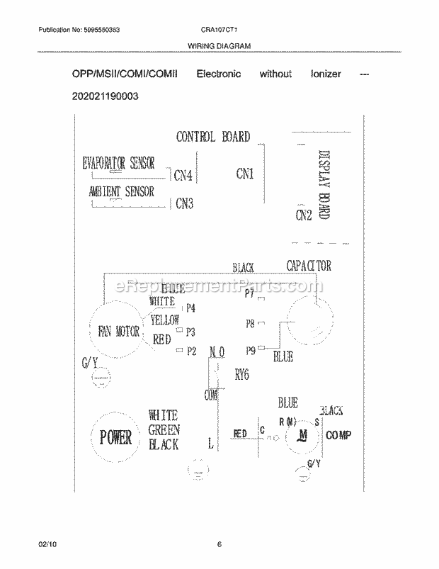 Frigidaire CRA107CT10 Air Conditioner Page C Diagram