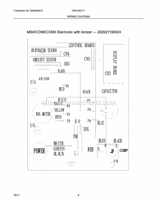 Frigidaire CRA126CT112 Air Conditioner Page C Diagram