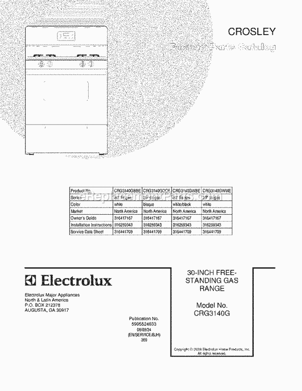 Frigidaire CRG3140GQQE Range Page F Diagram