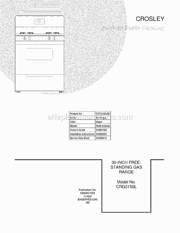 Frigidaire CRG3150LQE Range Page F Diagram