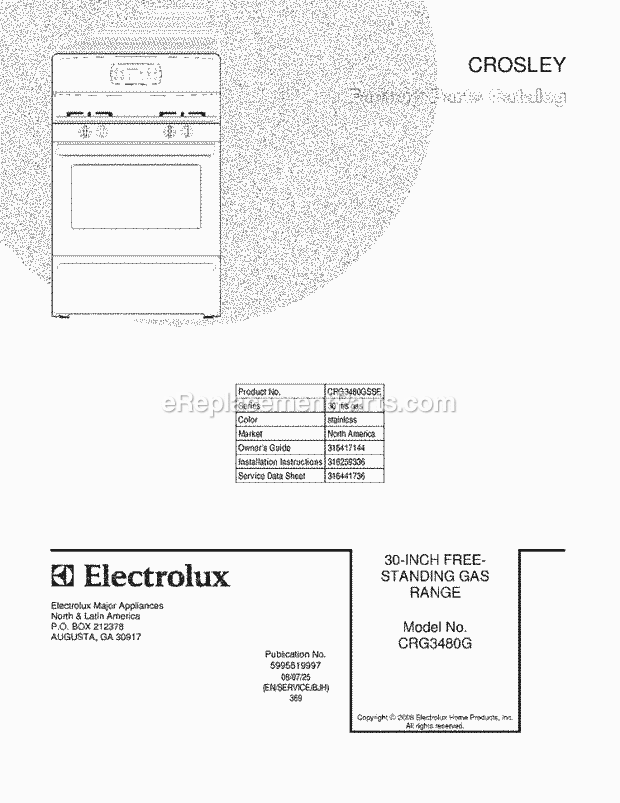 Frigidaire CRG3480GSSE Range Page F Diagram