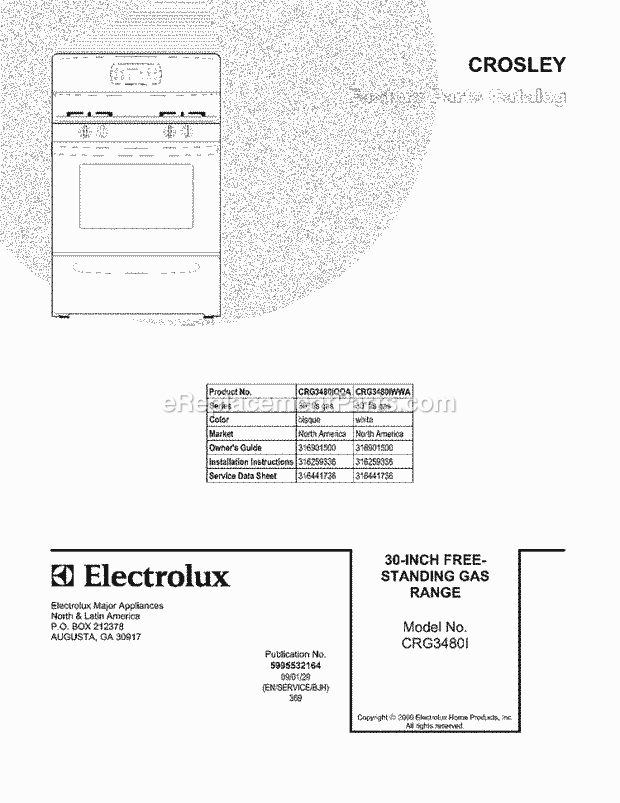 Frigidaire CRG3480IQQA Range Page F Diagram