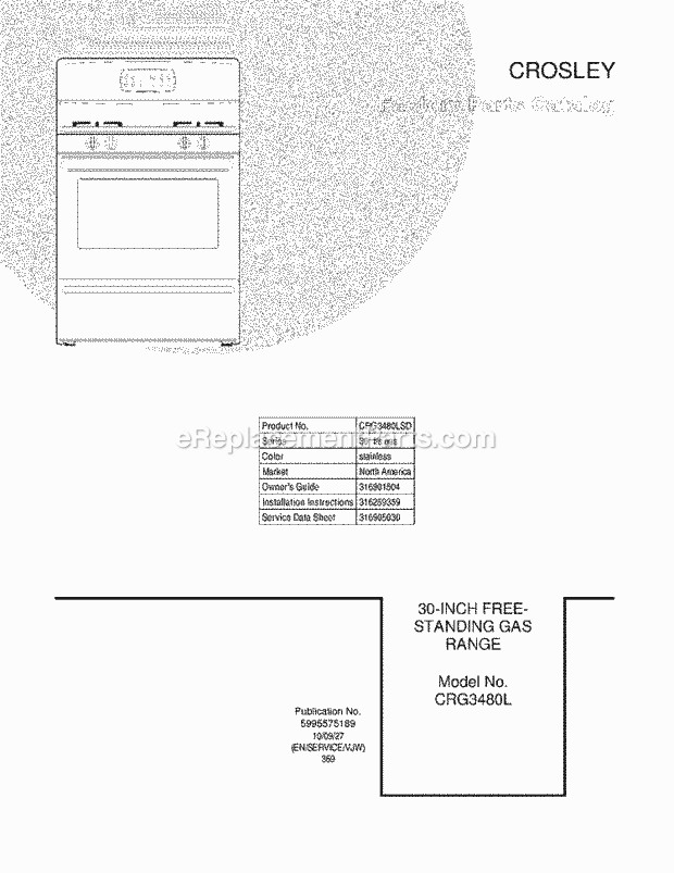 Frigidaire CRG3480LSD Range Page F Diagram