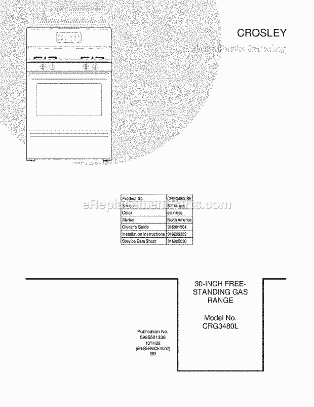 Frigidaire CRG3480LSE Range Page F Diagram