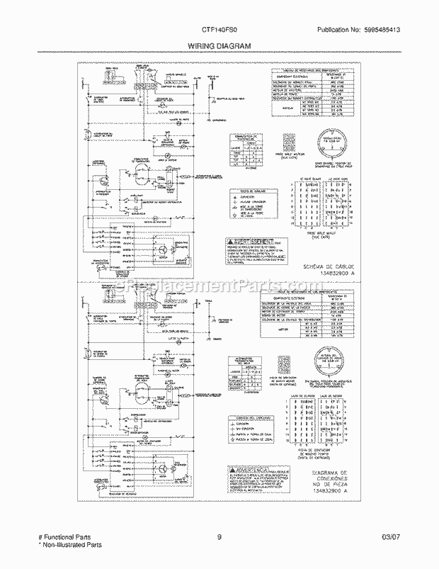 Frigidaire CTF140FS0 Residential Washer Page F Diagram