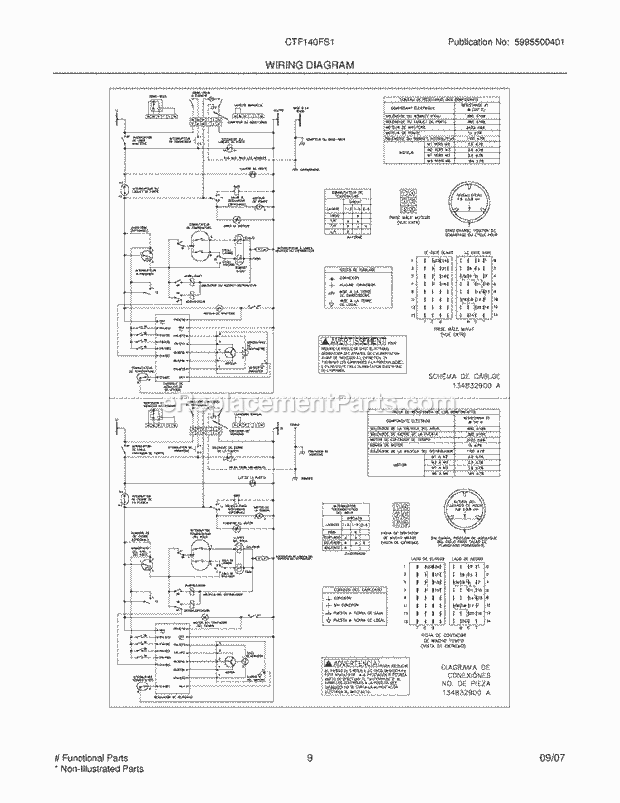 Frigidaire CTF140FS1 Residential Washer Page E Diagram