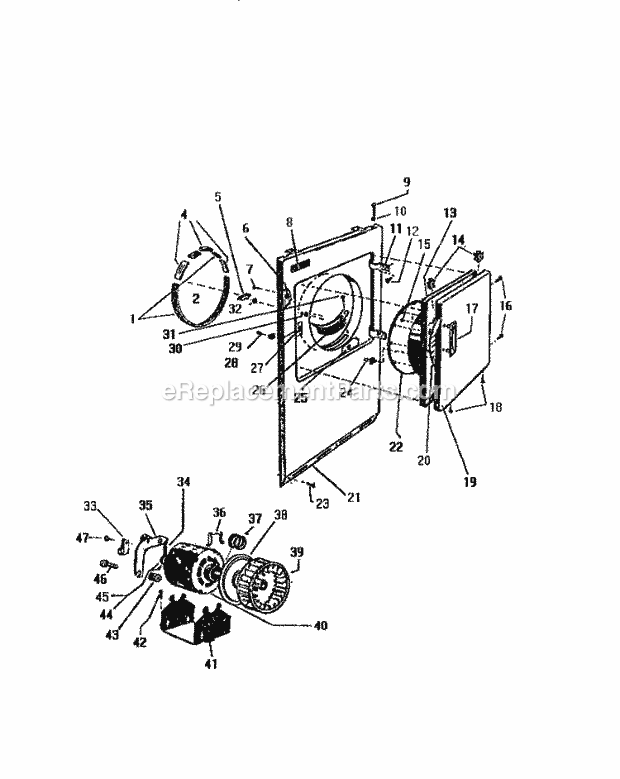 Frigidaire DE700EDF4 Wwh(V7) / Electric Dryer Front Panel, Door, Motor Diagram