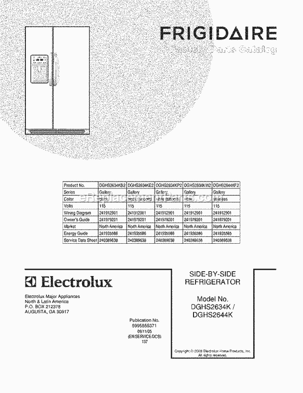 Frigidaire DGHS2634KP2 Refrigerator Page C Diagram