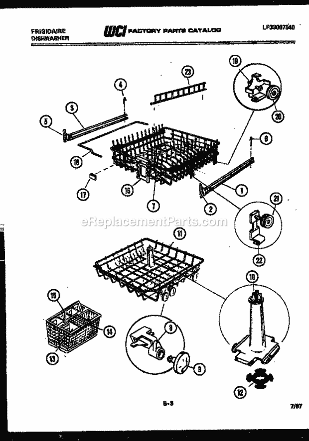 Frigidaire DWF600EM1 Frg(V3) / Dishwasher Racks and Trays Diagram