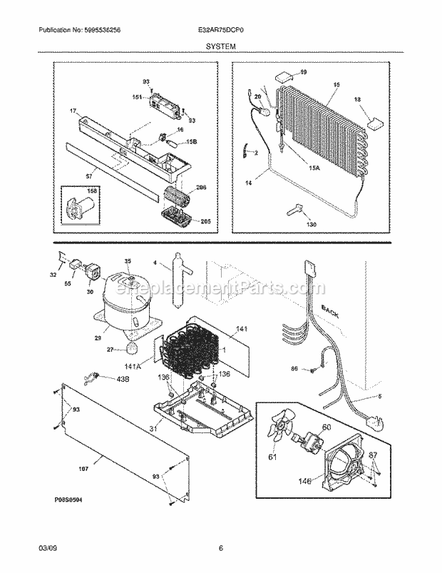 Frigidaire E32AR75DCP0 Refrigerator System Diagram