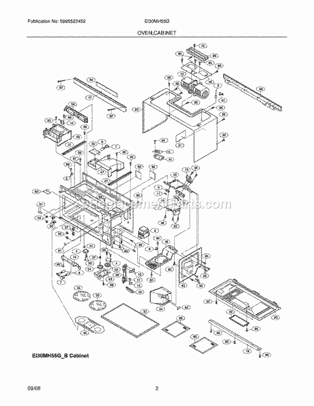 Frigidaire EI30MH55GSB Microwave Oven,Cabinet Diagram