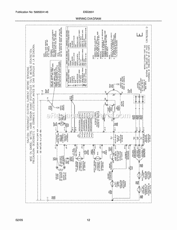 Frigidaire EIED55HIW0 Dryer Page G Diagram