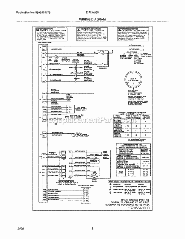 Frigidaire EIFLW55HIW0 Washer Page E Diagram