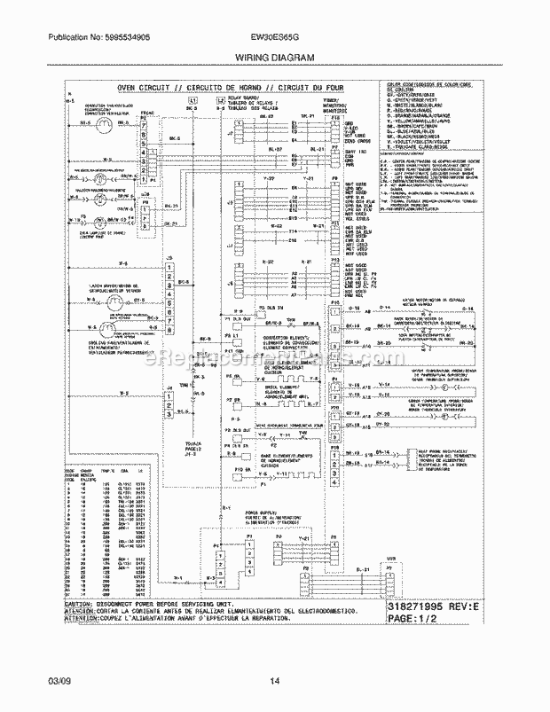 Frigidaire EW30ES65GWC Range Page F Diagram