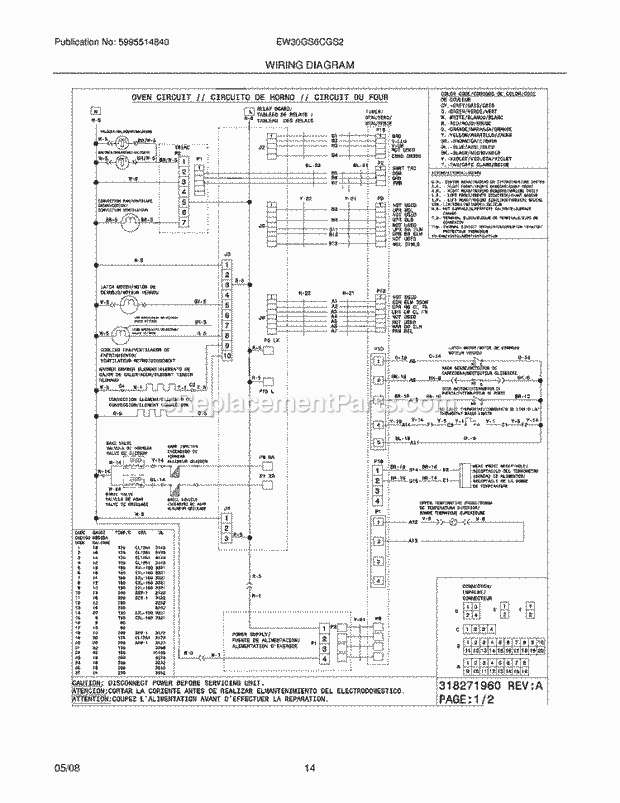 Frigidaire EW30GS6CGS2 Range Page G Diagram