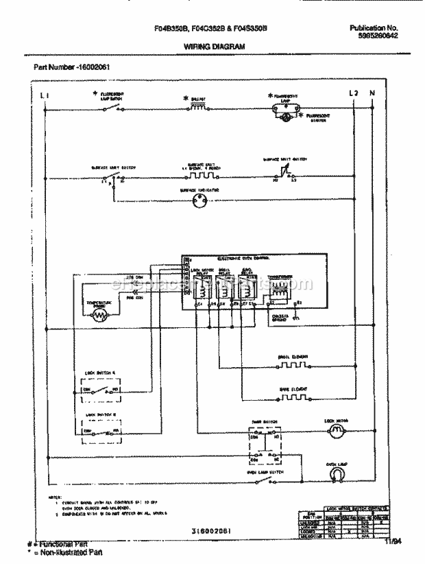 Frigidaire F04B350BDA Freestanding, Electric Electric Range Page F Diagram