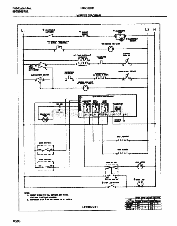 Frigidaire F04C367BTB Slide-In, Electric Electric-Range Page E Diagram