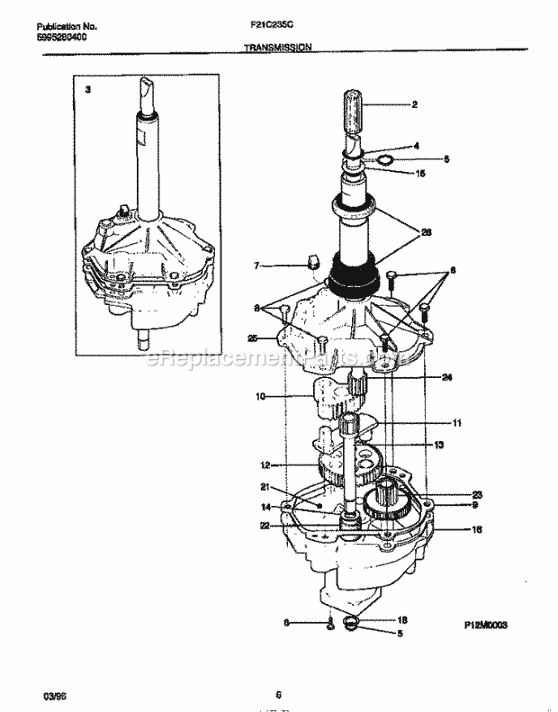 Frigidaire F21C235CT2 Residential Frigidaire Washer Transmission Diagram