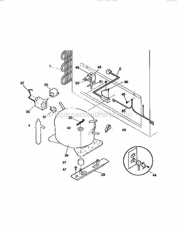 Frigidaire F81D159CW0 Chest Freezer System Diagram