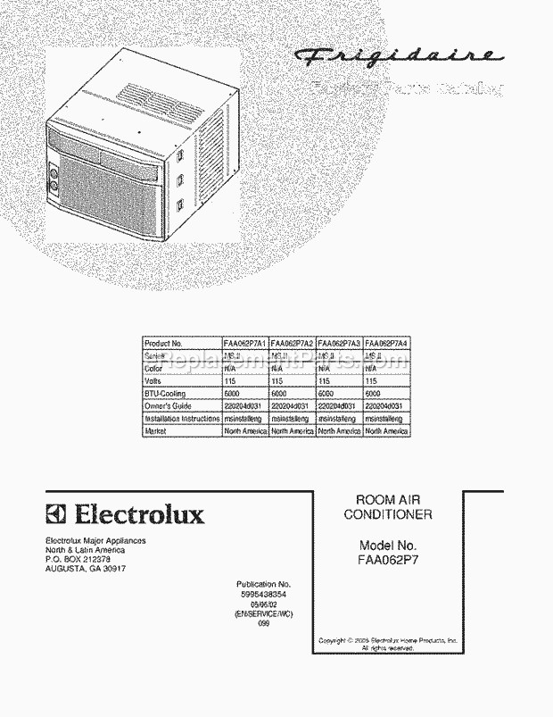 Frigidaire FAA062P7A4 Frigidaire/Air Conditioner Page C Diagram