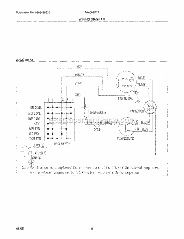 Frigidaire FAA082P7A1 Air Conditioner Page D Diagram