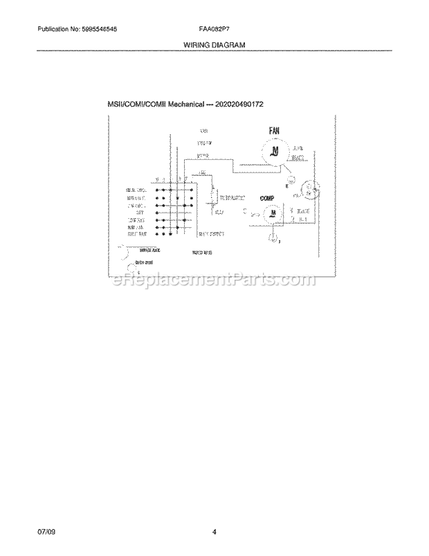 Frigidaire FAA082P7AA Air Conditioner Page C Diagram