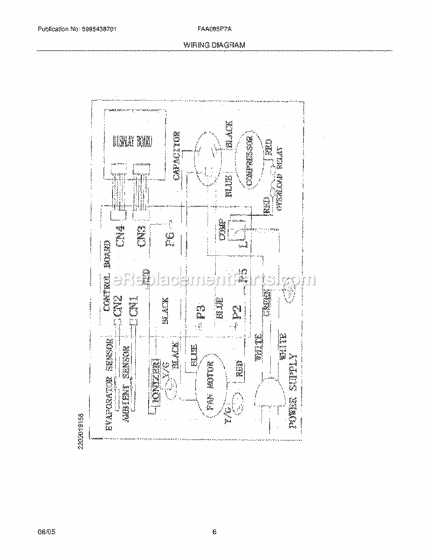 Frigidaire FAA085P7A5 Air Conditioner Page D Diagram