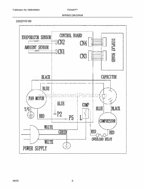 Frigidaire FAA087P7A1 Room A/C Page D Diagram