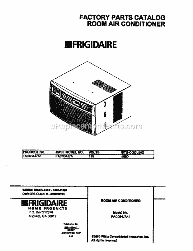Frigidaire FAC064J7A1 Air Conditioner Page E Diagram