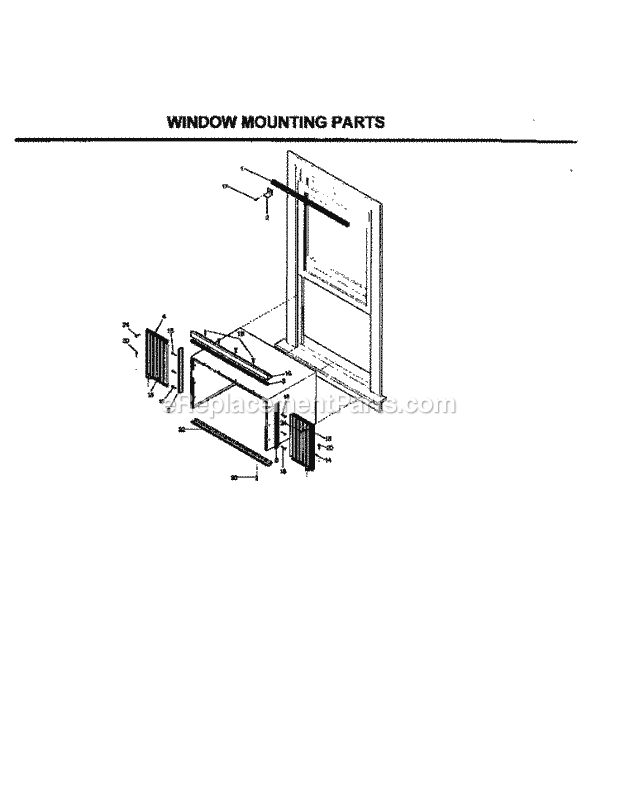 Frigidaire FAC064J7A3 Air Conditioner Window Mounting Parts Diagram