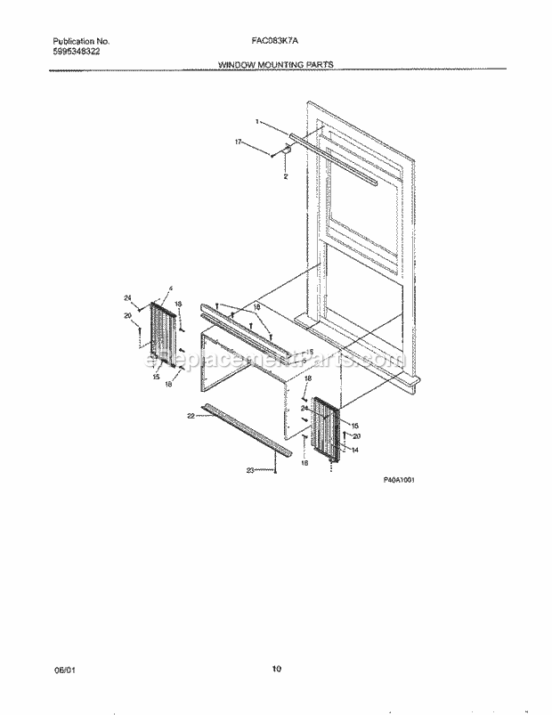 Frigidaire FAC083K7A1 Air Conditioner Mounting Diagram