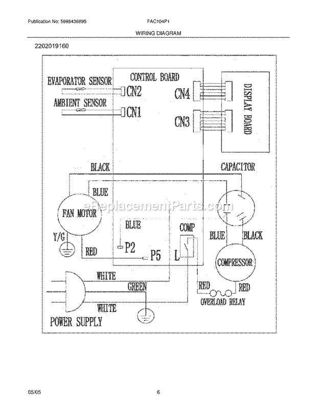 Frigidaire FAC104P1A1 Air Conditioner Page D Diagram