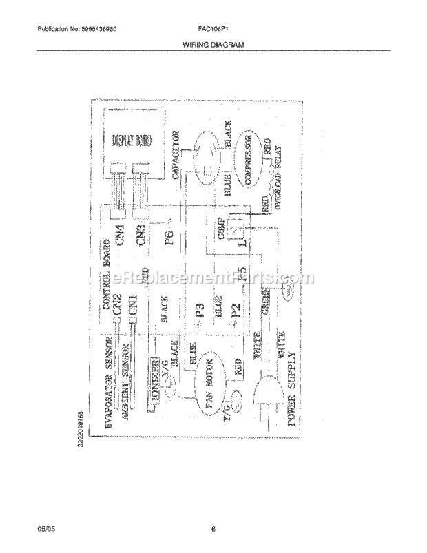 Frigidaire FAC106P1A1 Air Conditioner Page D Diagram