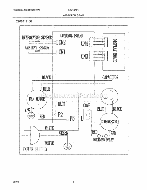 Frigidaire FAC124P1A1 Air Conditioner Page D Diagram