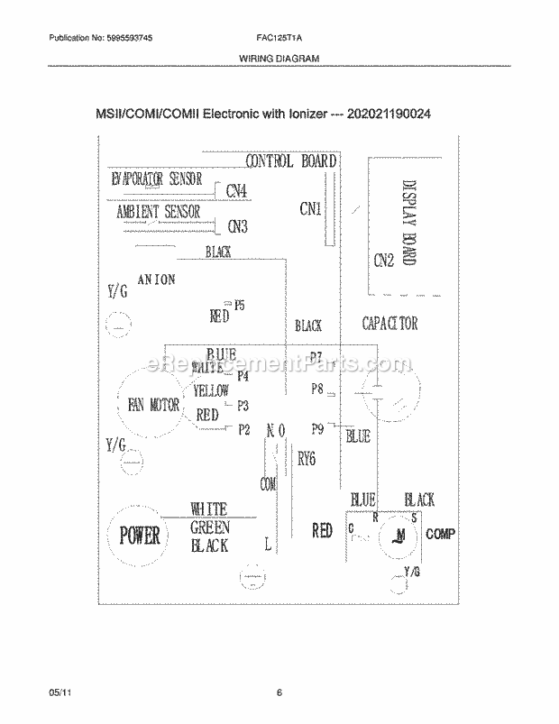 Frigidaire FAC125T1A10 Air Conditioner Page C Diagram