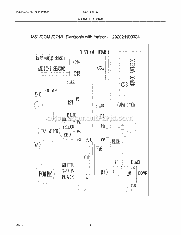 Frigidaire FAC125T1A1 Air Conditioner Page C Diagram