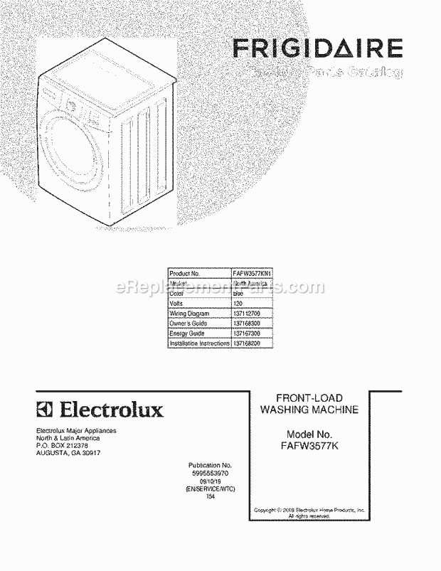 Frigidaire FAFW3577KN1 Washer Page C Diagram