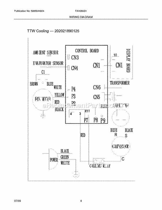 Frigidaire FAH086S1TA Air Conditioner Page C Diagram