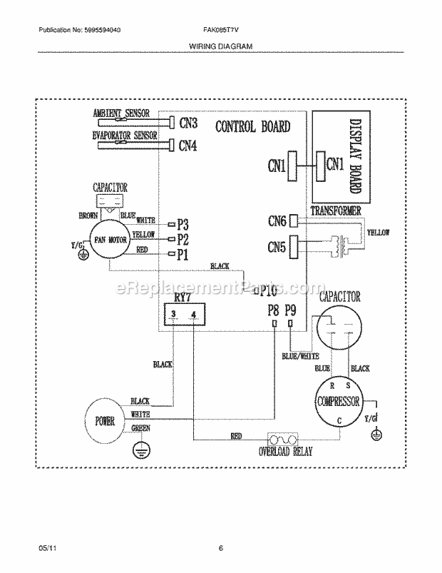 Frigidaire FAK085T7V11 Air Conditioner Page C Diagram