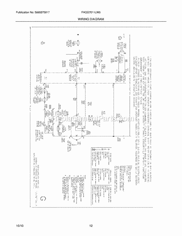 Frigidaire FAQG7011LW0 Dryer Page G Diagram