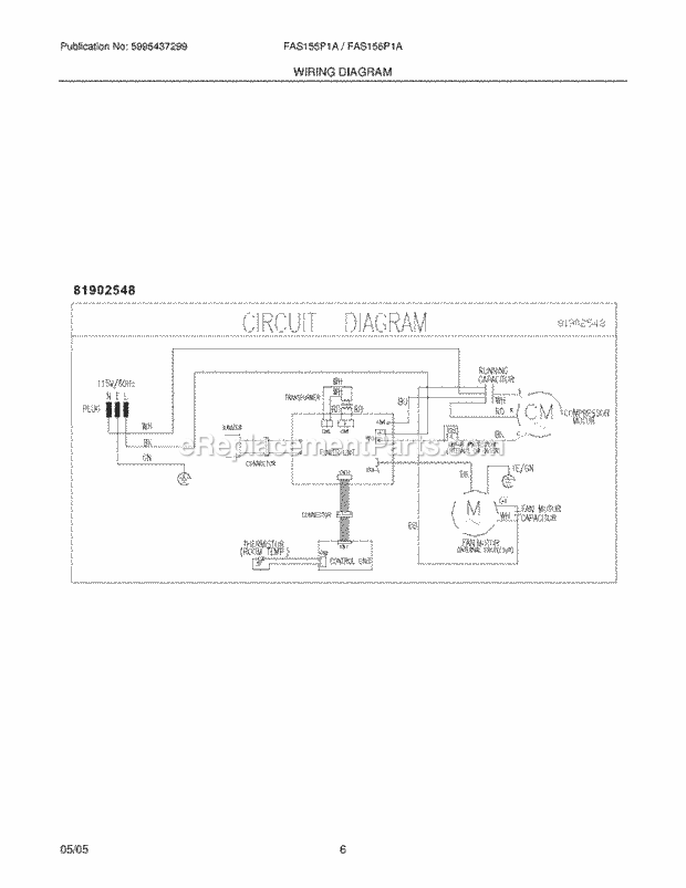 Frigidaire FAS156P1A2 Air Conditioner Page D Diagram