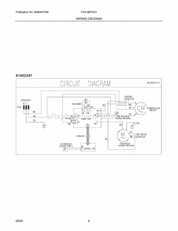 Frigidaire FAS18EP2A1 Air Conditioner Page D Diagram