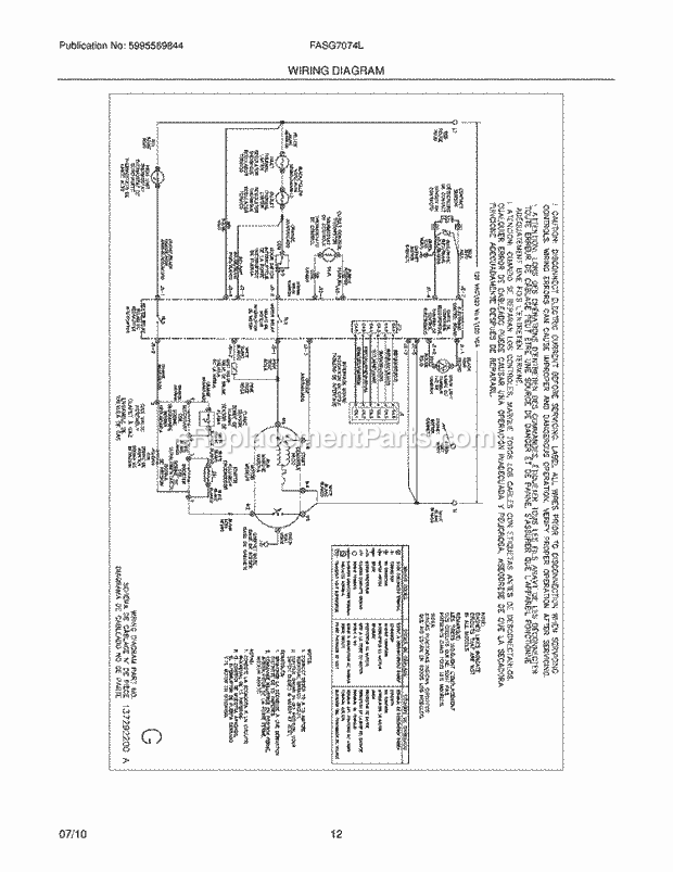 Frigidaire FASG7074LA0 Dryer Page G Diagram